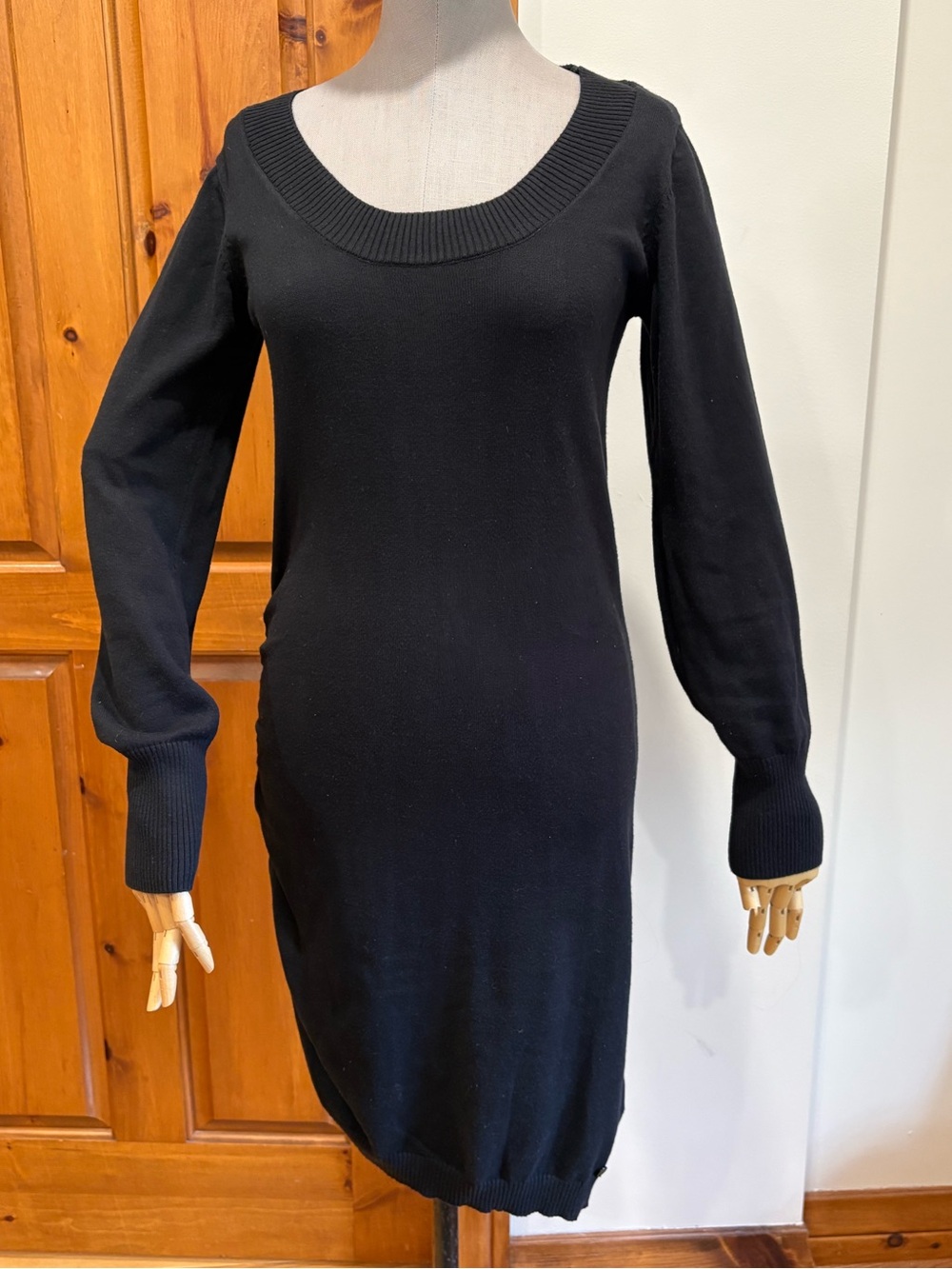 Bench 100% cotton Black Knit Midi Dress Size Medium